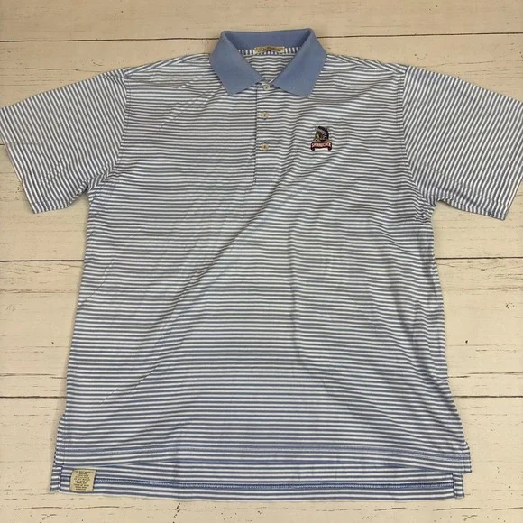 Peter Millar Cotton Polo Shirt Large Shinnecock Hills Golf Club Polo